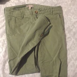 Banana Republic capris with ankle zip detail.